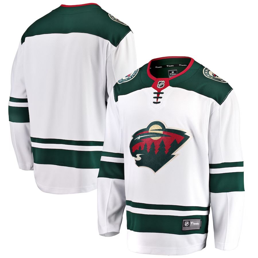 Men Minnesota Wild Fanatics Branded White Breakaway Away NHL Jersey->minnesota wild->NHL Jersey